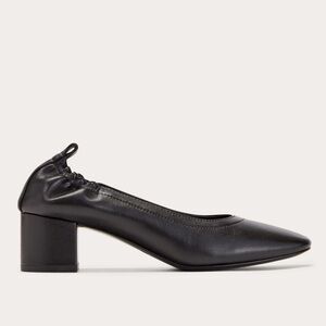 Everlane The Day Heel Black Italian Leather Block Heel 8